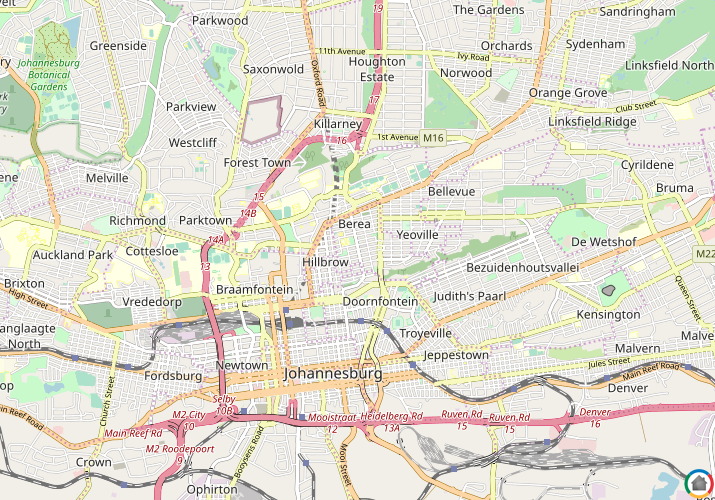 Map location of Berea - JHB